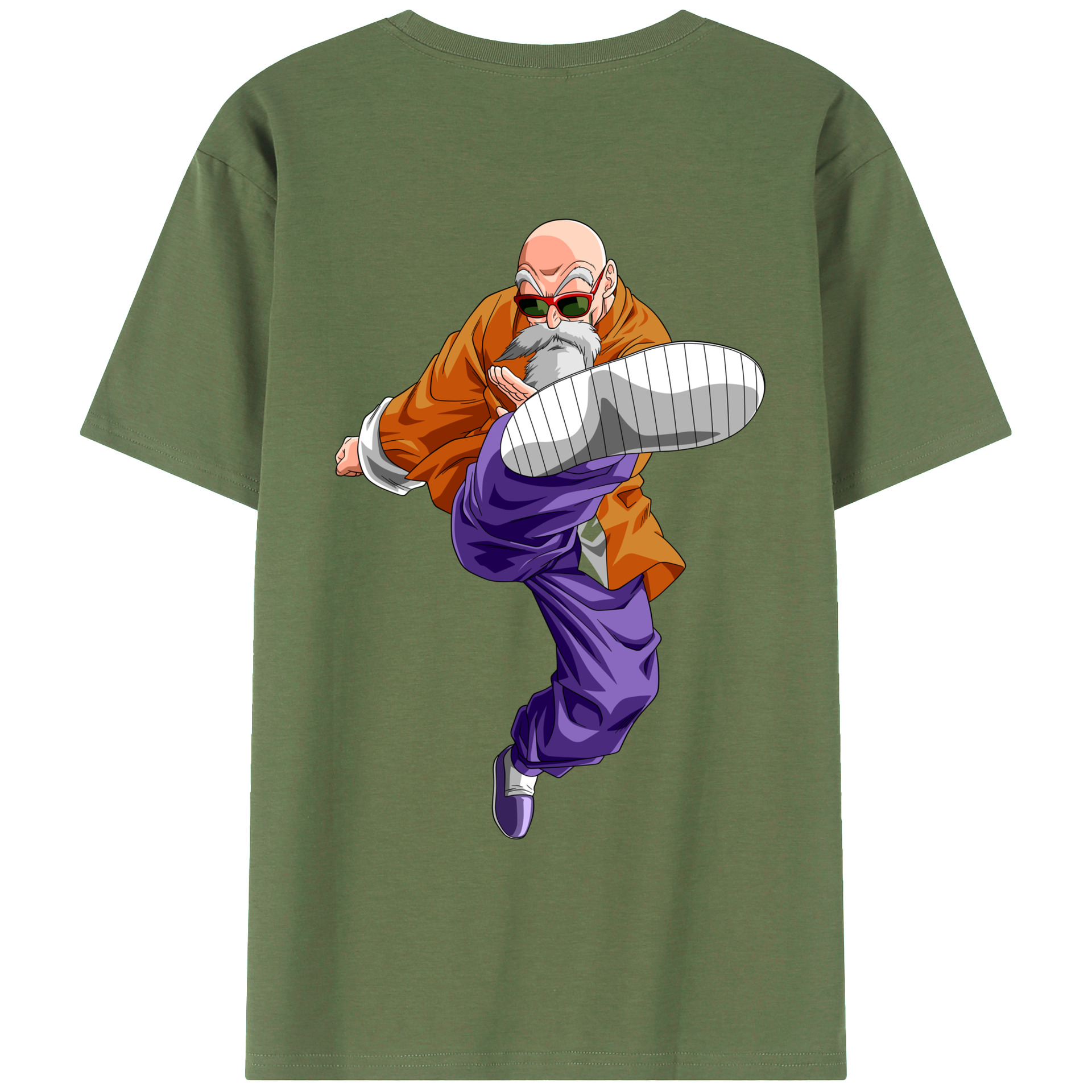 （画像用） ドラゴンボール 亀仙人（かめせんにん） DRAGON BALL Master Roshi Kame Sennin 綿100％ メンズ半袖Tシャツ（バックプリント） 通気性